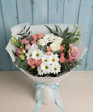 Букет цветов из:  Розы, Лизиантусы и Хризантемы в Макашевке