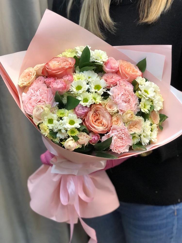 Букет цветов из: Гвоздики, Розы и Хризантемы в Макашевке