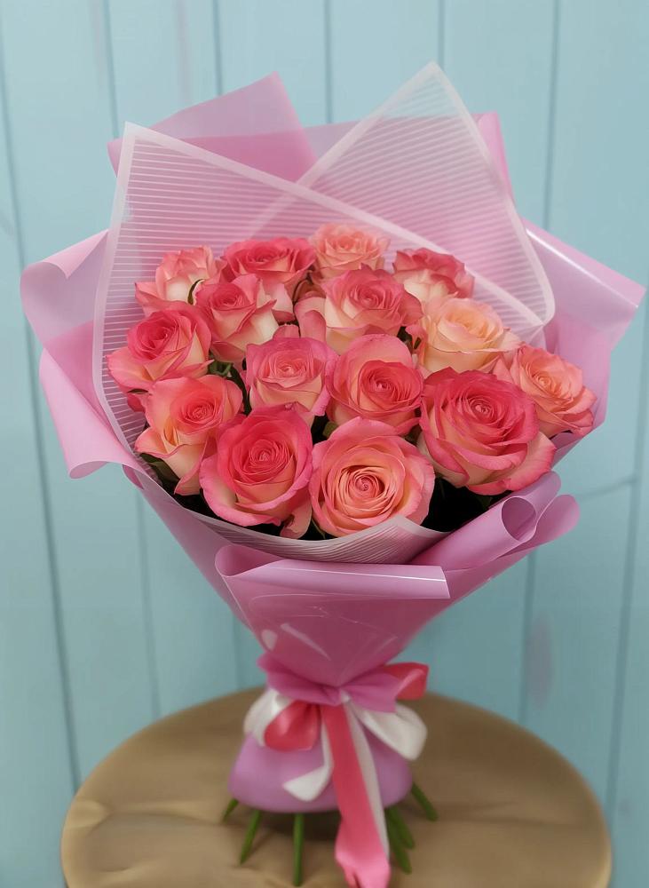 Букет 15 Розовых роз Равель в Макашевке