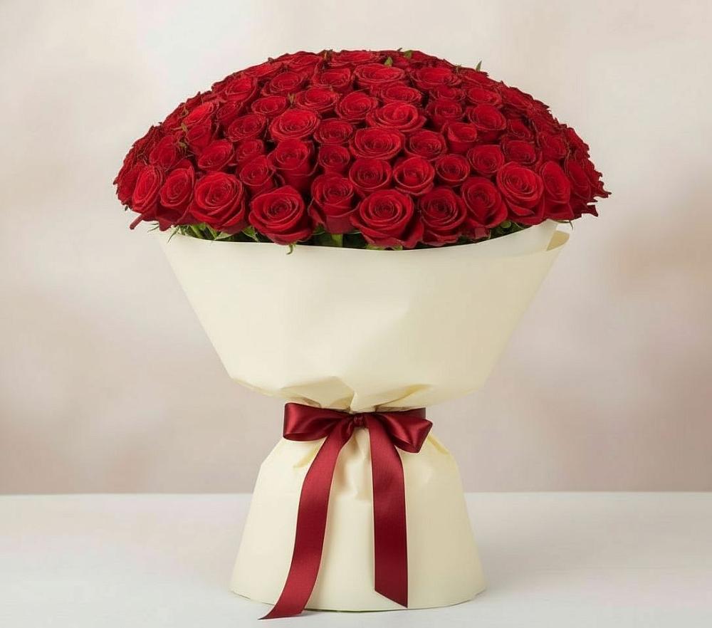 Букет 101 Красная роза Милано в Макашевке