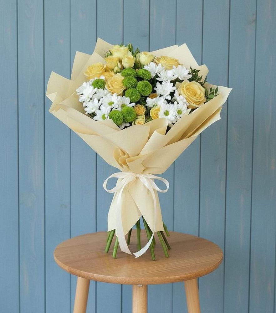 Букет цветов из: Хризантемы и Розы в Макашевке