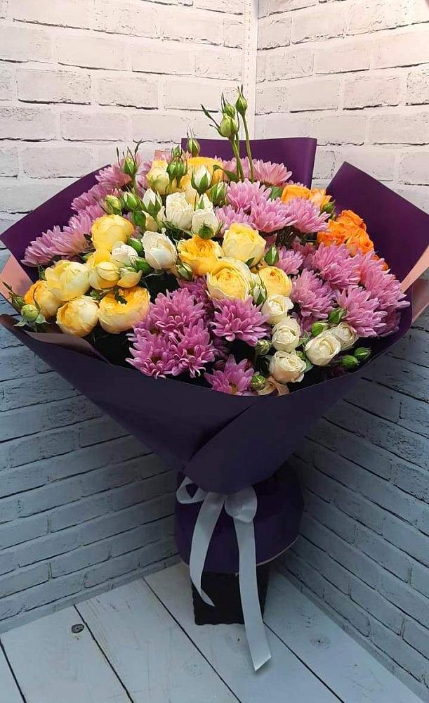 Букет цветов из: Хризантемы и Розы в Макашевке
