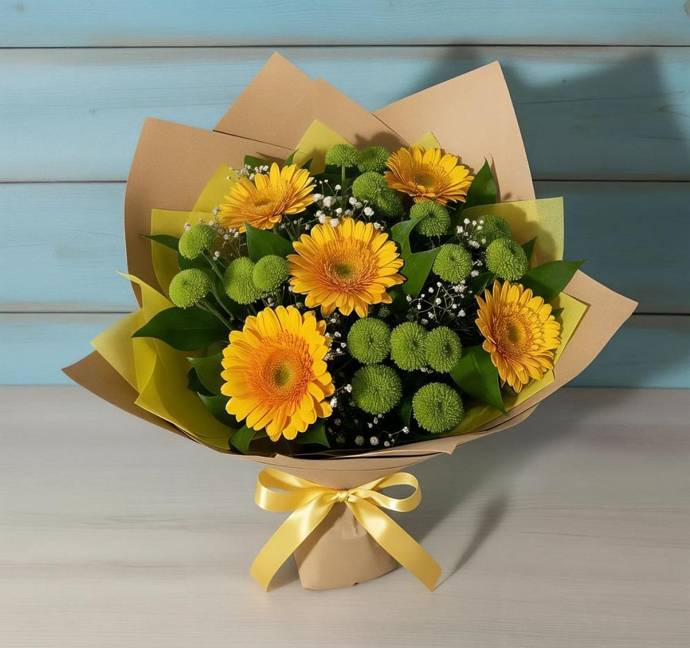 Букет цветов из: Герберы и Хризантемы в Макашевке