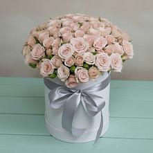 Цветочная композиция из Розы в шляпной коробке в Макашевке