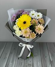 Букет цветов из:  Розы, Герберы и Хризантемы в Макашевке