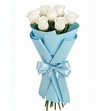 Букет 7 белых роз Проуд в Макашевке