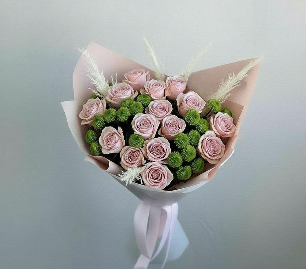 Букет цветов из: Розы и Хризантемы в Макашевке