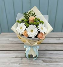Букет цветов из:  Герберы, Розы и Хризантемы в Макашевке