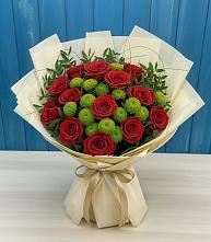 Букет цветов из:  Розы и Хризантемы #REPLACE_PRED# Макашевке