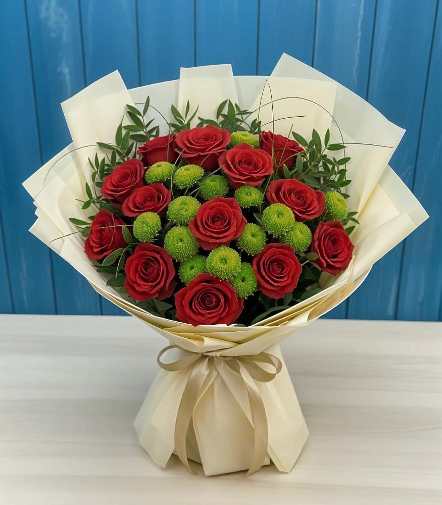 Букет цветов из: Розы и Хризантемы в Макашевке